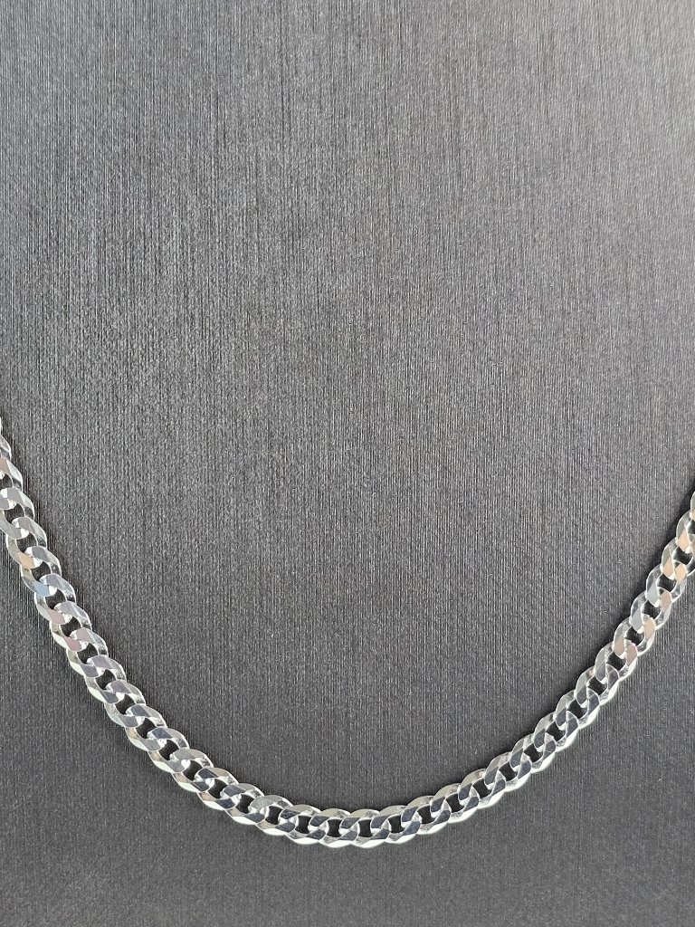 Mens Sterling Silver Italian Chain Link Necklace 111g E6266